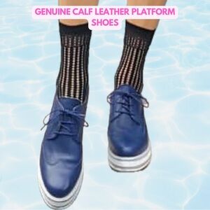 Genuine Leather Platform Oxford Sneakers